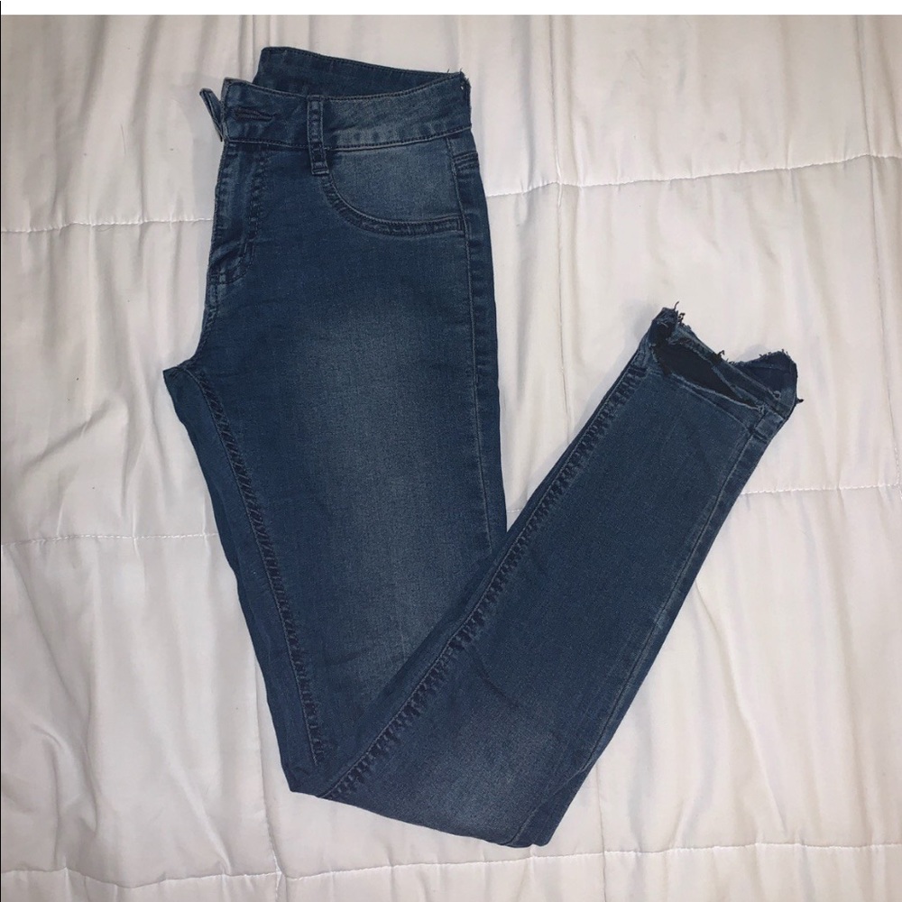 Mid Rise Jean Leggings in Dark Wash from Cotton On